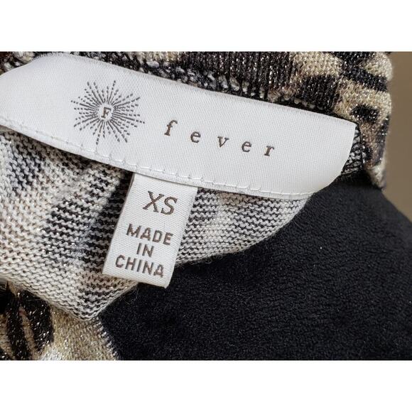 Fever Top Blouse XS Leopard Print Black & Beige Casual Mesh Sleeve Halter Neck - Picture 4 of 12